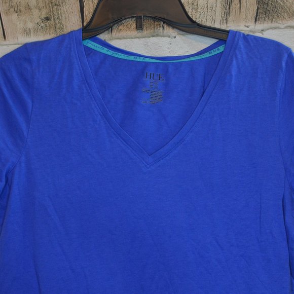 Hue Ladies Sleep Athleisure T-Shirt in Dazzling Blue - Picture 3 of 5